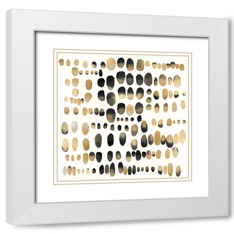 Playful Gold and Black II White Modern Wood Framed Art Print with Double Matting by Perry, Angela