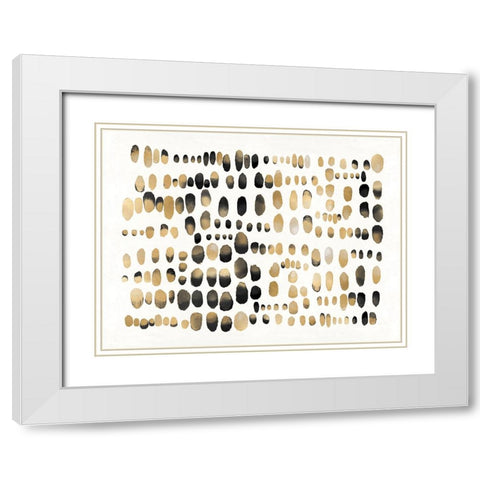 Playful Gold and Black III White Modern Wood Framed Art Print with Double Matting by Perry, Angela