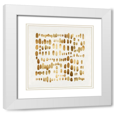 Playful Gold I White Modern Wood Framed Art Print with Double Matting by Perry, Angela