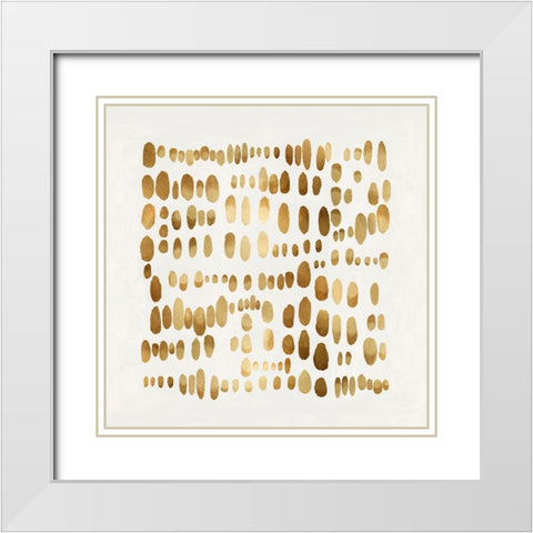 Playful Gold I White Modern Wood Framed Art Print with Double Matting by Perry, Angela