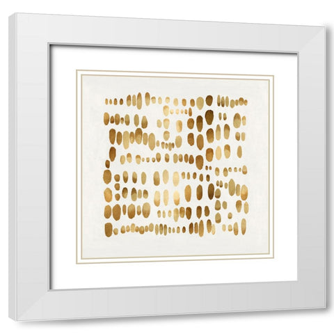 Playful Gold II White Modern Wood Framed Art Print with Double Matting by Perry, Angela