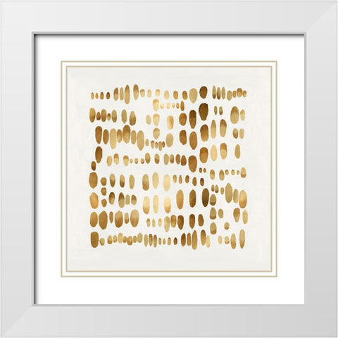 Playful Gold II White Modern Wood Framed Art Print with Double Matting by Perry, Angela