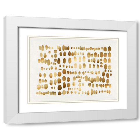 Playful Gold III White Modern Wood Framed Art Print with Double Matting by Perry, Angela