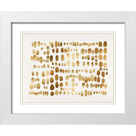 Playful Gold III White Modern Wood Framed Art Print with Double Matting by Perry, Angela