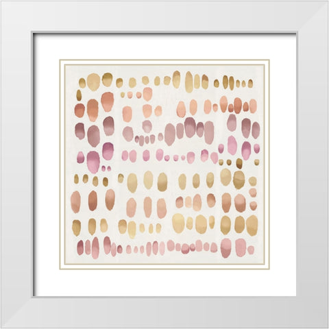Playful Pink Blush I White Modern Wood Framed Art Print with Double Matting by Perry, Angela