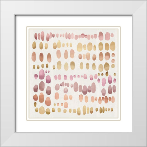 Playful Pink Blush II White Modern Wood Framed Art Print with Double Matting by Perry, Angela