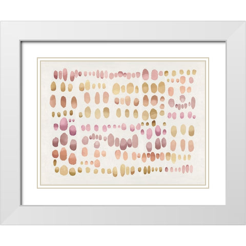Playful Pink Blush III White Modern Wood Framed Art Print with Double Matting by Perry, Angela