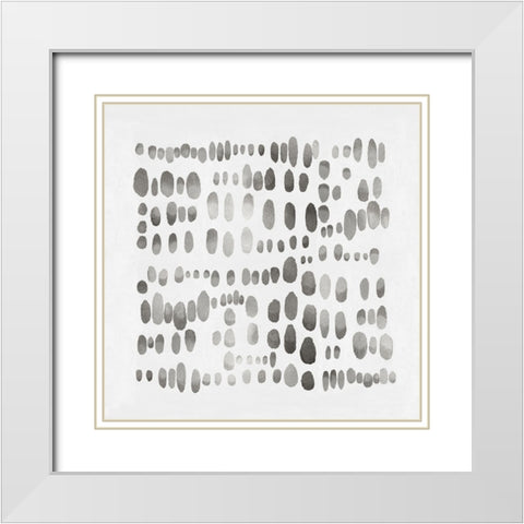 Playful Silver I White Modern Wood Framed Art Print with Double Matting by Perry, Angela