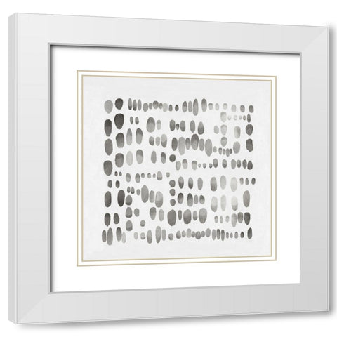 Playful Silver II White Modern Wood Framed Art Print with Double Matting by Perry, Angela