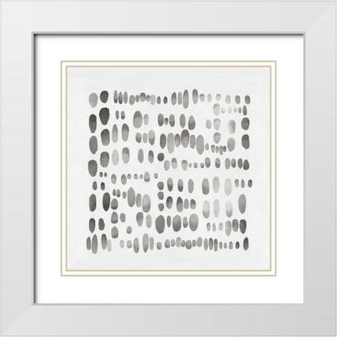 Playful Silver II White Modern Wood Framed Art Print with Double Matting by Perry, Angela