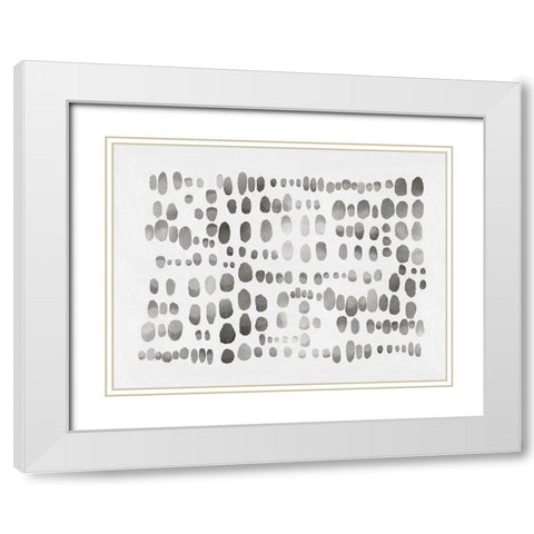 Playful Silver III White Modern Wood Framed Art Print with Double Matting by Perry, Angela