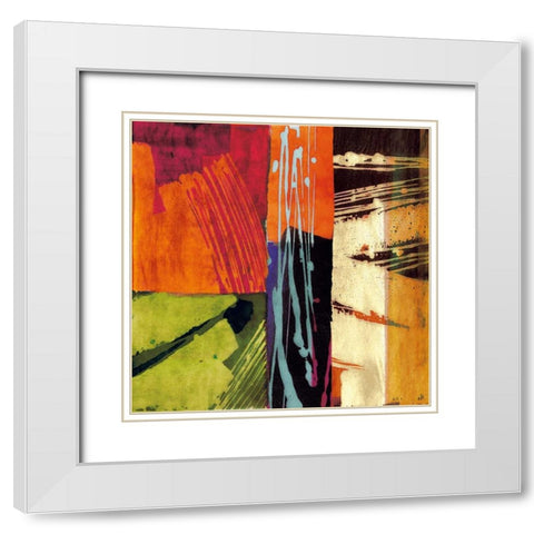 Colors II White Modern Wood Framed Art Print with Double Matting by James, Andy