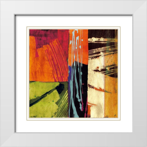 Colors II White Modern Wood Framed Art Print with Double Matting by James, Andy