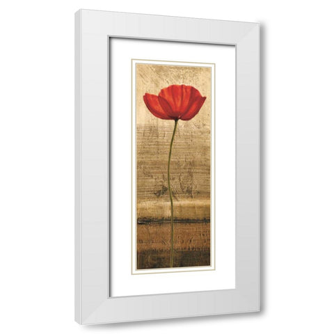 Poppy Panel I White Modern Wood Framed Art Print with Double Matting by Kahn, Andrea