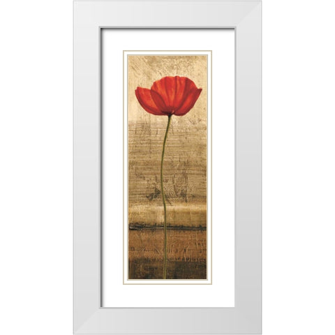 Poppy Panel I White Modern Wood Framed Art Print with Double Matting by Kahn, Andrea