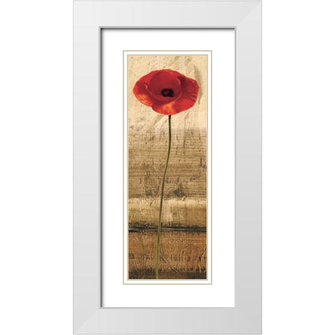 Poppy Panel II White Modern Wood Framed Art Print with Double Matting by Kahn, Andrea