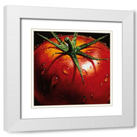 Tomato White Modern Wood Framed Art Print with Double Matting by AlmaCh