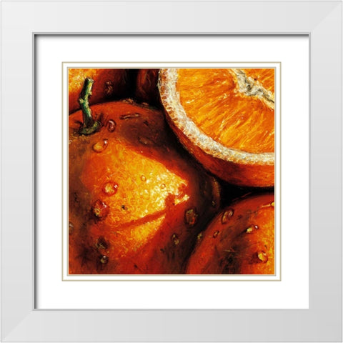 Oranges White Modern Wood Framed Art Print with Double Matting by AlmaCh