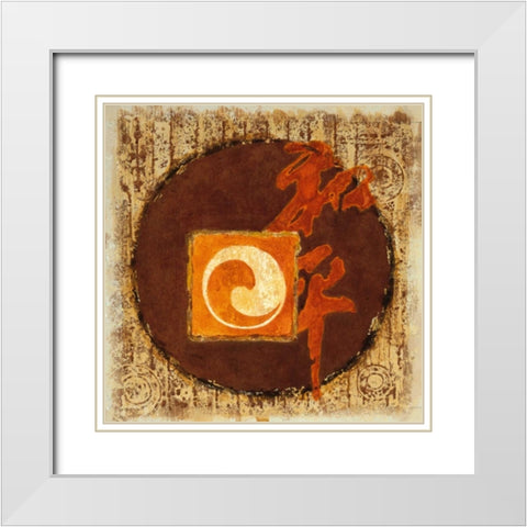 Peace White Modern Wood Framed Art Print with Double Matting by Luneau, Anne