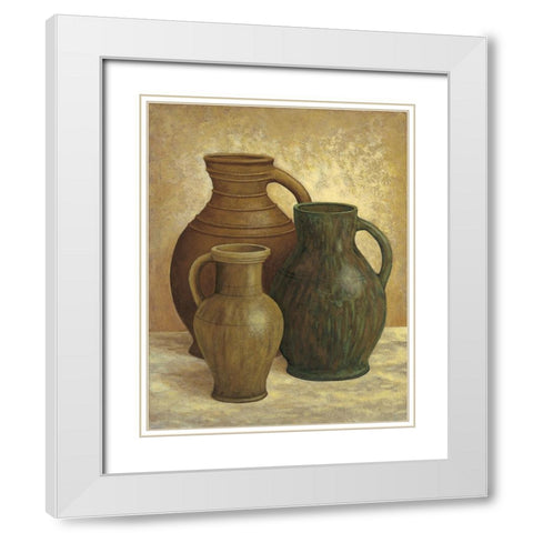 Vasi di terracotta White Modern Wood Framed Art Print with Double Matting by Mazo, Andre