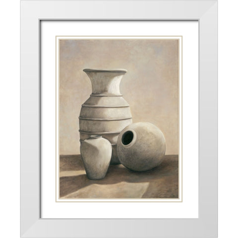 Vasi bianchi White Modern Wood Framed Art Print with Double Matting by Mazo, Andre