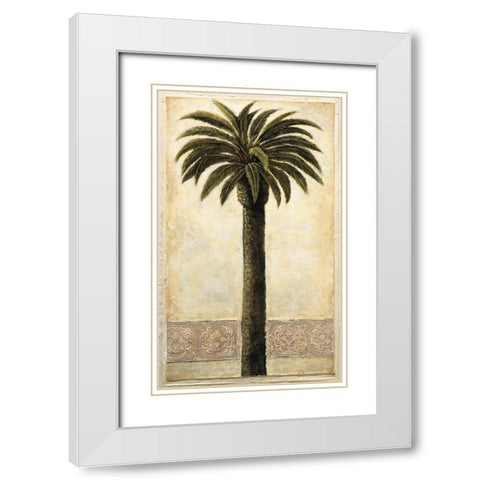 Silhouette Palms I White Modern Wood Framed Art Print with Double Matting by Mazo, Andre