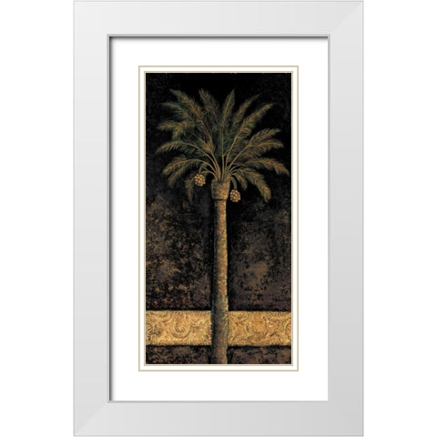 Dusk Palms I White Modern Wood Framed Art Print with Double Matting by Mazo, Andre