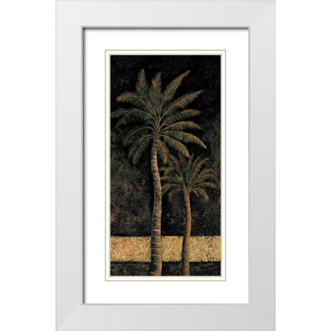Dusk Palms II White Modern Wood Framed Art Print with Double Matting by Mazo, Andre