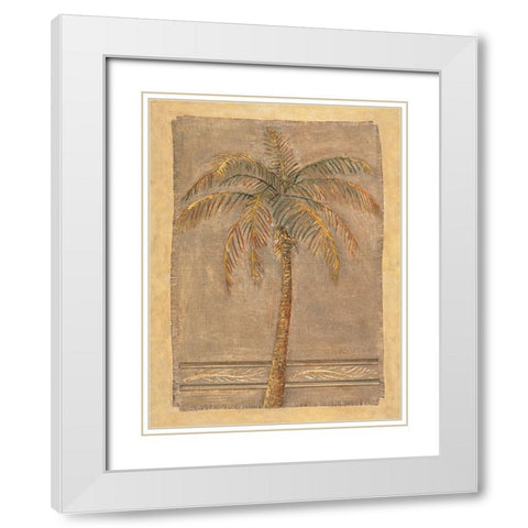 Jute Palm II White Modern Wood Framed Art Print with Double Matting by Mazo, Andre