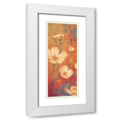 Floral Poetry I White Modern Wood Framed Art Print with Double Matting by Michaels, Anne