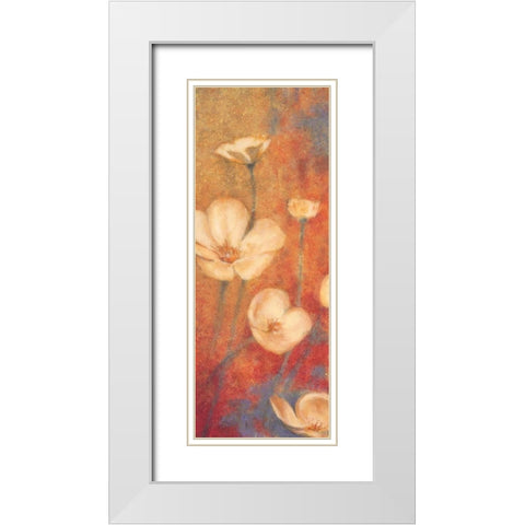 Floral Poetry I White Modern Wood Framed Art Print with Double Matting by Michaels, Anne