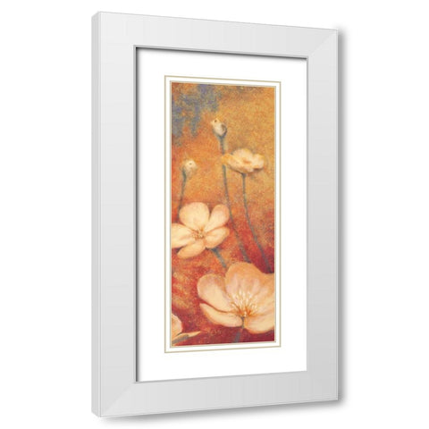 Floral Poetry II White Modern Wood Framed Art Print with Double Matting by Michaels, Anne