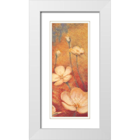 Floral Poetry II White Modern Wood Framed Art Print with Double Matting by Michaels, Anne