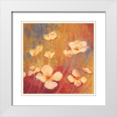 Field of Color II White Modern Wood Framed Art Print with Double Matting by Michaels, Anne