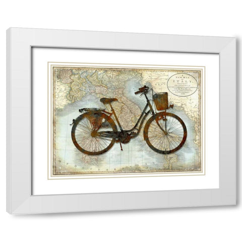 Bike Italy White Modern Wood Framed Art Print with Double Matting by Wade, Amanda