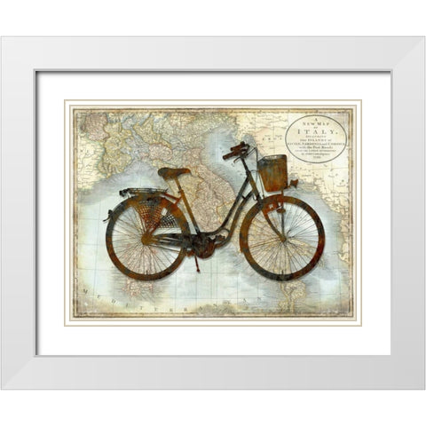 Bike Italy White Modern Wood Framed Art Print with Double Matting by Wade, Amanda