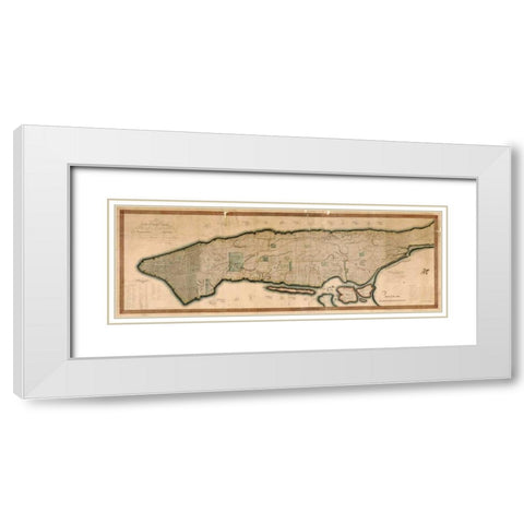 New York and the Island of Man White Modern Wood Framed Art Print with Double Matting by Maverick, P.