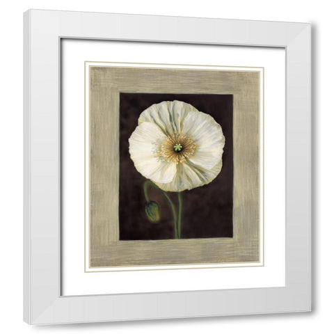 Flora I White Modern Wood Framed Art Print with Double Matting by Trivelli, Andrea
