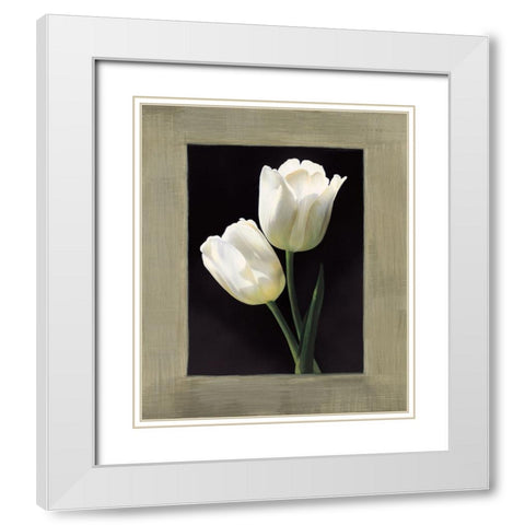 Tulipani bianchi White Modern Wood Framed Art Print with Double Matting by Trivelli, Andrea