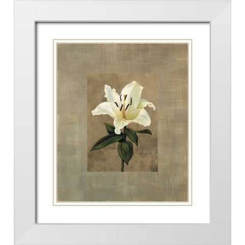 Lily White Modern Wood Framed Art Print with Double Matting by Trivelli, Andrea