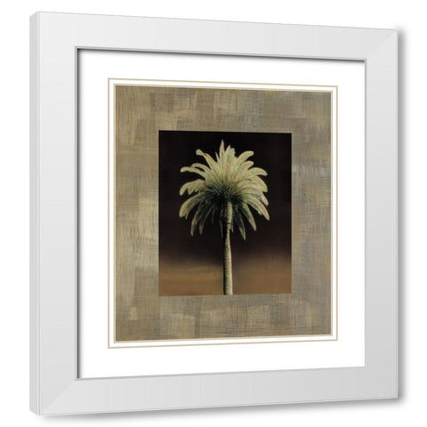 Palmas I White Modern Wood Framed Art Print with Double Matting by Trivelli, Andrea