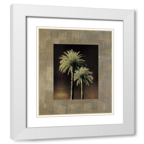 Palmas II White Modern Wood Framed Art Print with Double Matting by Trivelli, Andrea