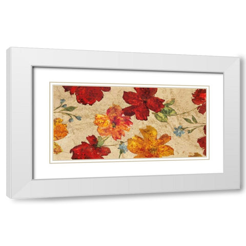 Fleurs du printemps White Modern Wood Framed Art Print with Double Matting by Cleret, Audrey