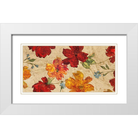 Fleurs du printemps White Modern Wood Framed Art Print with Double Matting by Cleret, Audrey