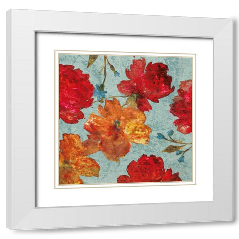 Printemps II White Modern Wood Framed Art Print with Double Matting by Cleret, Audrey