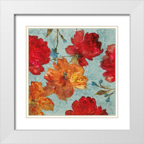 Printemps II White Modern Wood Framed Art Print with Double Matting by Cleret, Audrey