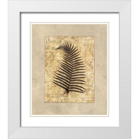 Fern I White Modern Wood Framed Art Print with Double Matting by Weaver, Amy