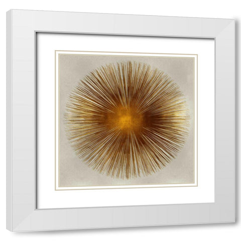 Bronze Sunburst I White Modern Wood Framed Art Print with Double Matting by Young, Abby