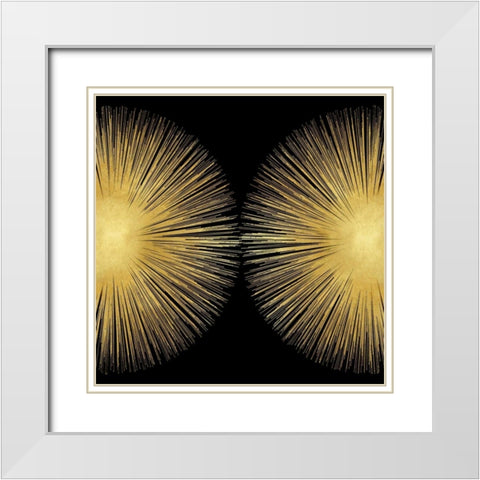 Sunburst on Black II White Modern Wood Framed Art Print with Double Matting by Young, Abby