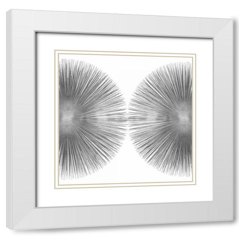 Silver Sunburst II White Modern Wood Framed Art Print with Double Matting by Young, Abby